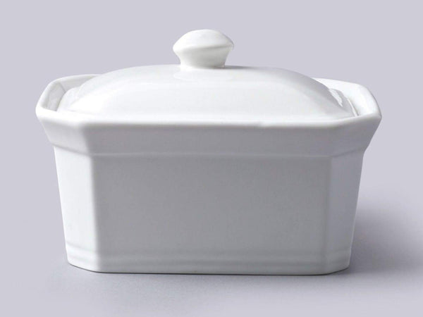 Butter Terrine Dish with Lid White Ceramic