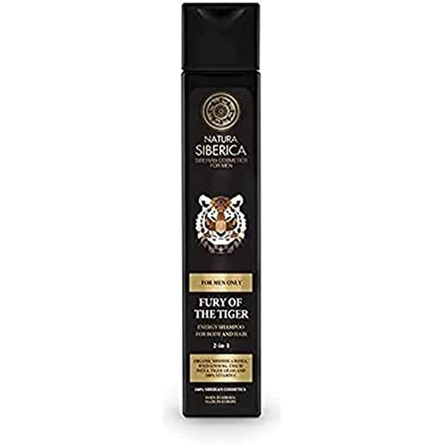 Natura Siberica Men's Fury Of The Tiger Energy Shampoo for Body and Hair, 250 ml