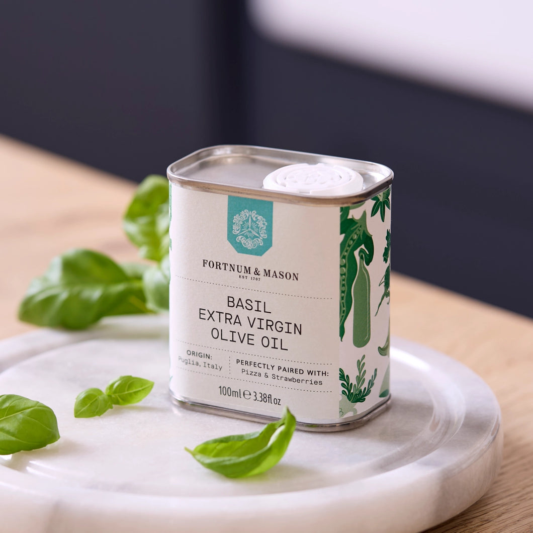 Fortnum & Mason Extra Virgin Olive Oil, Basil Infused, 100ml