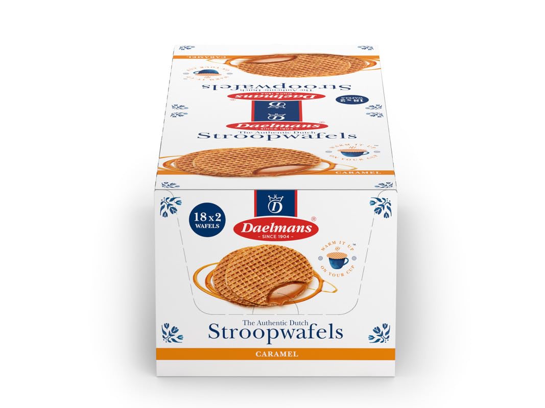 Daelmans Stroopwafels - Caramel waffles – 78 g x 18 in a Box - Authentic Dutch Caramel Waffle - Stroopwaffels