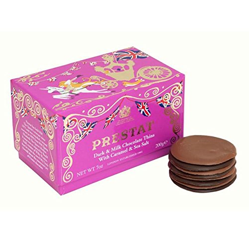 Prestat Caramel & Sea Salt, Milk & Dark Chocolate Thins 200g