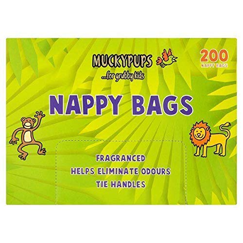 Muckypups Disposable Nappy Bags (200 x Nappy Bags) - Fragranced & Tie Handles