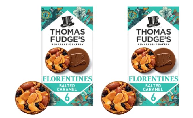 Thomas Fudge's Florentines Salted Caramel Biscuits, Remarkable Bakery, 6 per Pack