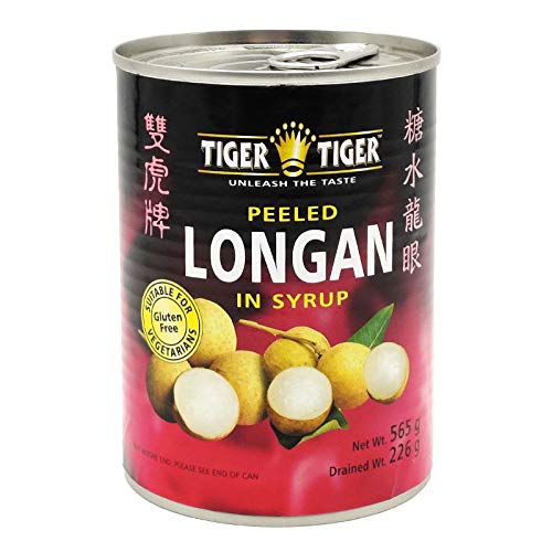 Tiger Tiger Peeled Longan in Syrup Drained Wt. 226g Net Wt. 565g