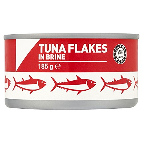 Euro Shopper Tuna Flakes in Brine 185g (Drained Weight 130g) (Pack of 12 x 185g)