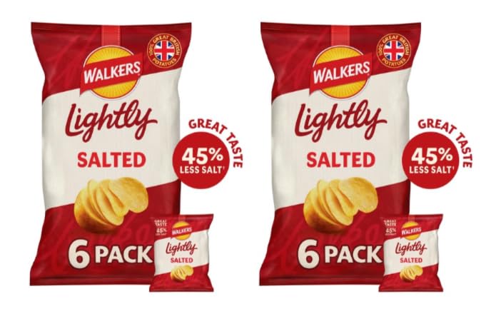 Walkers Lightly Salted Crisps, 45% Less Salt, Great British Potatoes