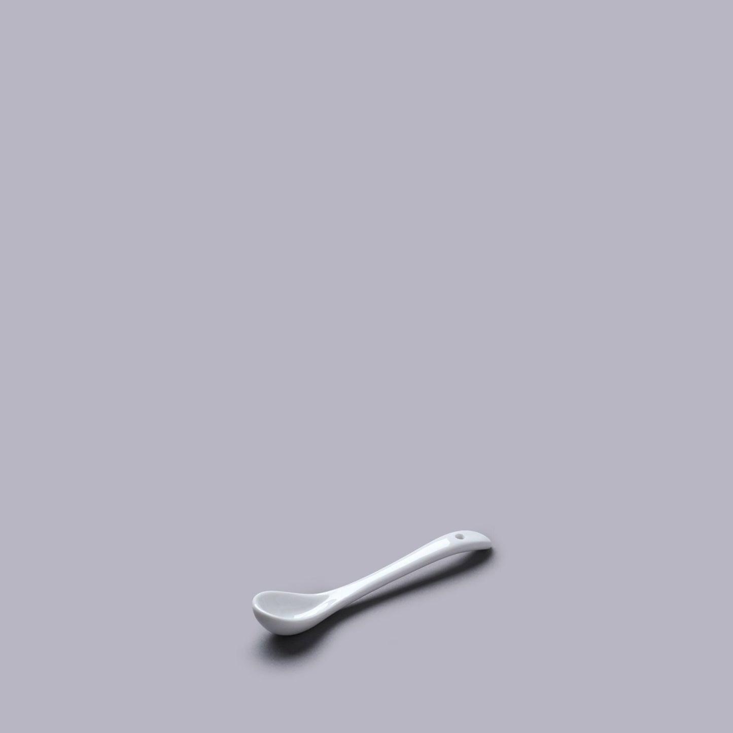 White Ceramic 10cm Salt Spoon