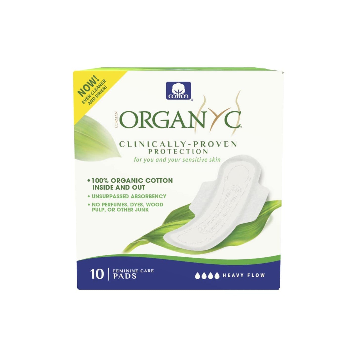 Organyc Pads Heavy Flow, Pack of 10, B003ART1JG