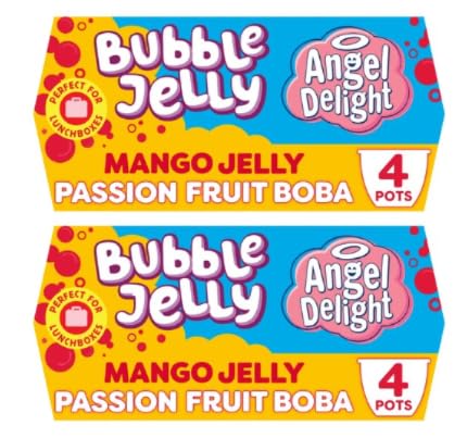Angel Delight Bubble Jelly Mango Jelly with Passion Fruit Boba, Pack of 2
