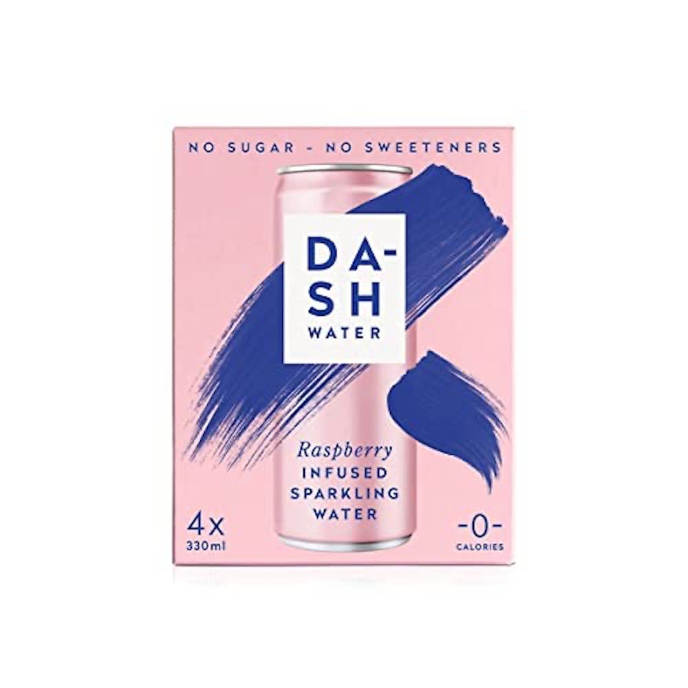 Dash Raspberry Infused Sparkling Water, 4 x 330ml