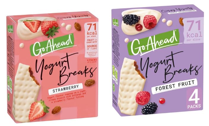 Go Ahead Yogurt Breaks Biscuits, Strawberry and Forest Fruit Flavours.