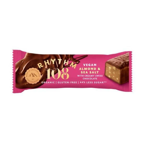 Rhythm 108 Swiss Vegan Almond & Sea Salt Bar with M'lk Chocolate, 33g