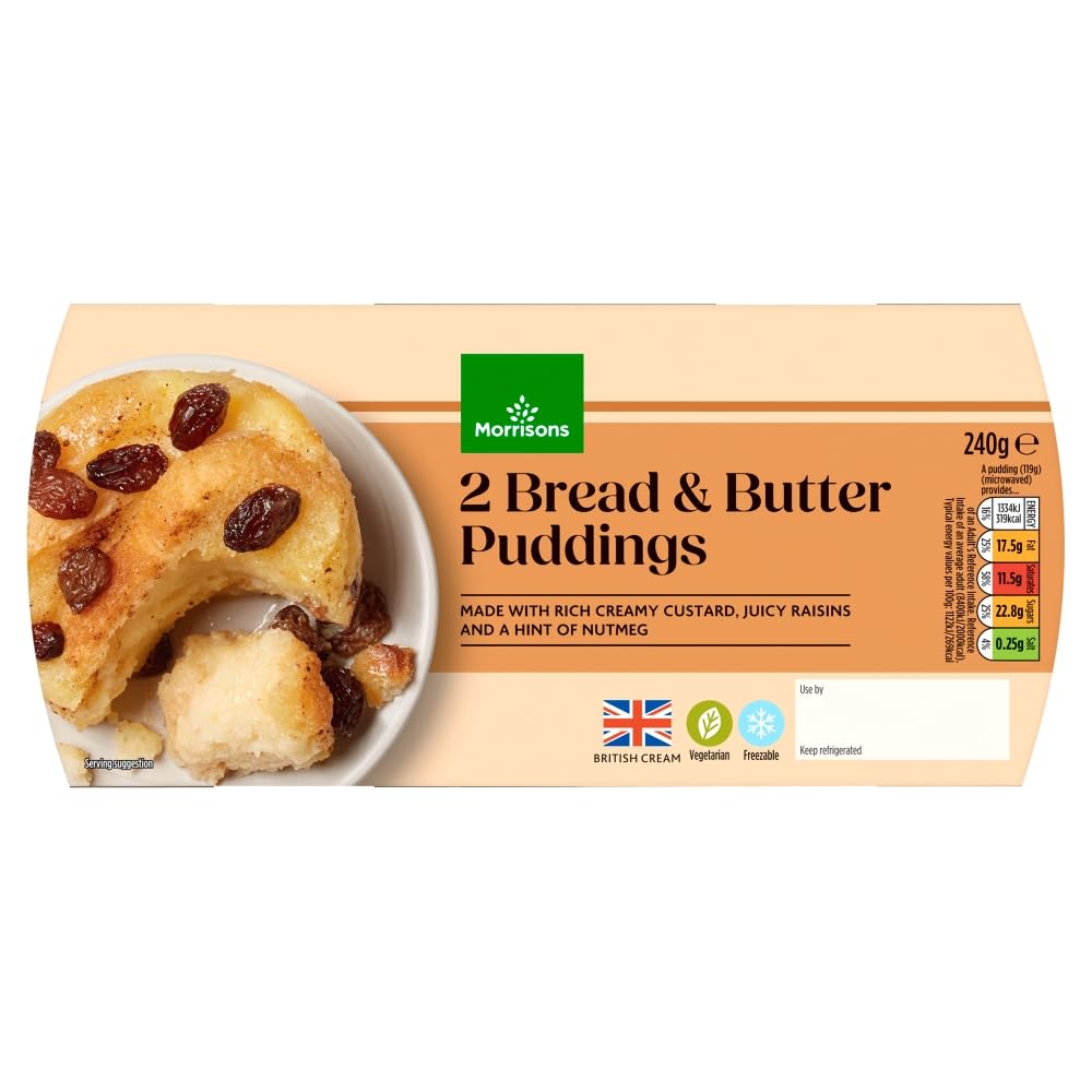 Morrisons Bread & Butter Puddings 2pk 240g