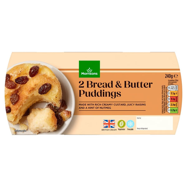Morrisons 2 Bread & Butter Puddings 240g