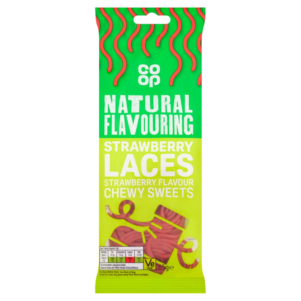 Co-op Strawberry Laces, 65g