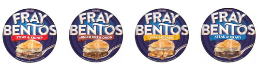 Fray Bentos Canned Pies, Steak & Kidney, Minced Beef & Onion, Just Chicken, Steak & Gravy, Variety Pack of 4