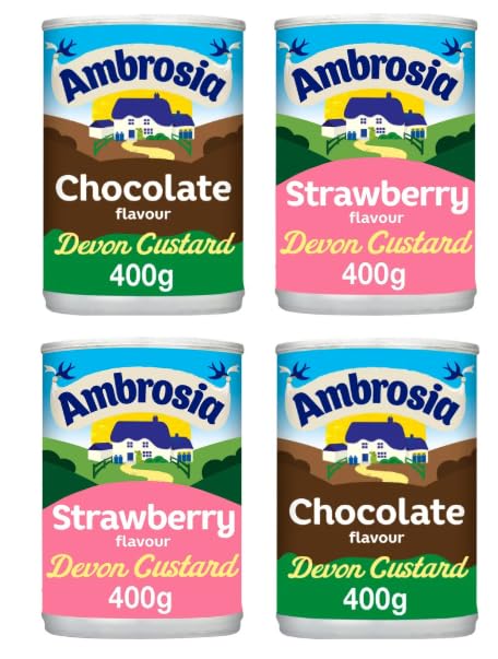 Ambrosia Devon Custard, Chocolate and Strawberry Flavour