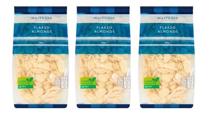 Waitrose Flaked Almonds 200g, Pack of 3