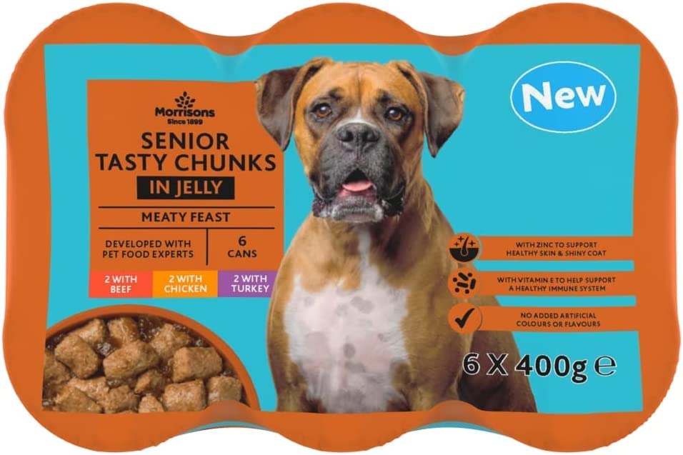 Morrisons Senior Dog Food Meat Chunks In Jelly, 6 x 400g