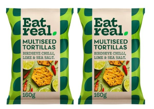 Eat real Multiseed Tortillas with Birdseye Chilli, Lime & Sea Salt, 160g, Pack of 2