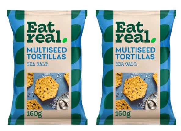 Eat real Multiseed Tortillas with Sea Salt, 160g - Pack of 2