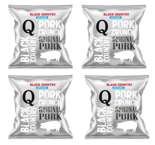 Black Country Snacks Q Pork Crunch, Original Pork Flavour, Pack of 4