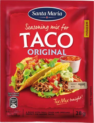 Santa Maria Fajita Seasoning Mix (2x28g Mild, 2x28g Medium) and Tex Mex Taco Seasoning (2x28g)
