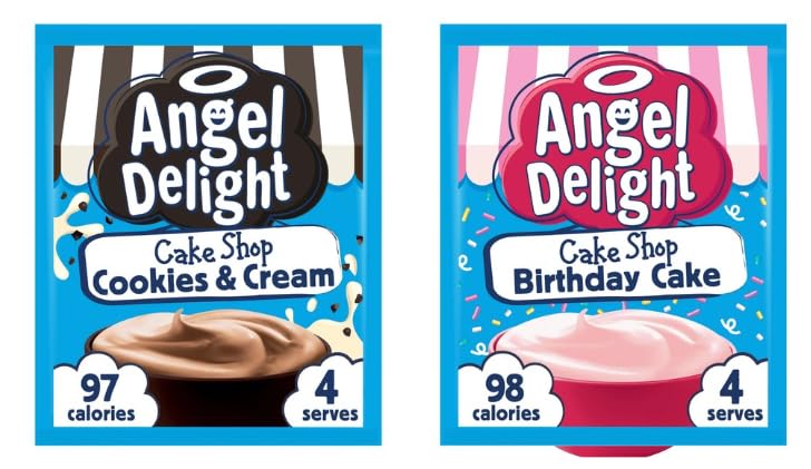 Angel Delight Cake Shop Cookies & Cream and Birthday Cake Dessert Mix