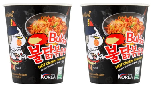 Samyang Buldak Hot Chicken Flavor Ramen Cup Noodles, Made in Korea, Pack of 2