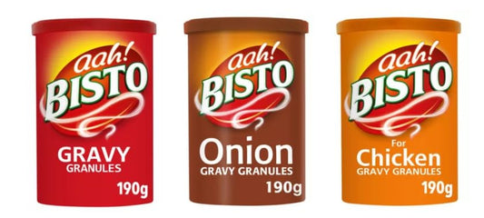 Bisto Gravy Granules Classic Variety Pack, Original, Onion, and Chicken, 190g Each