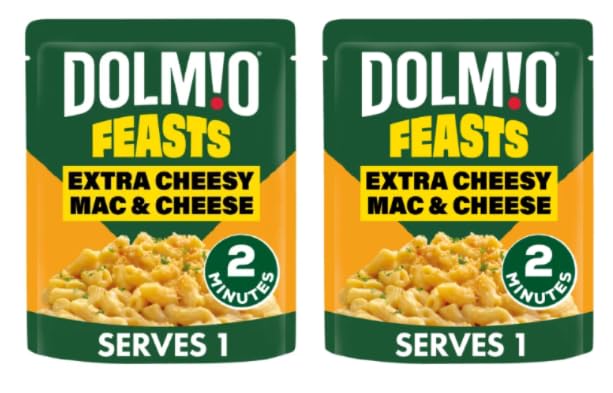 DOLMIO Feasts Extra Cheesy Mac & Cheese, 2 Minute Cook Time - Pack of 2