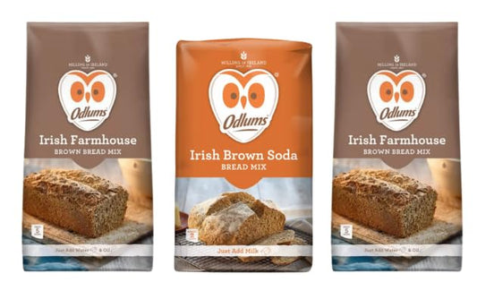 Odlums Irish Farmhouse Brown Bread Mix and Irish Brown Soda Bread Mix