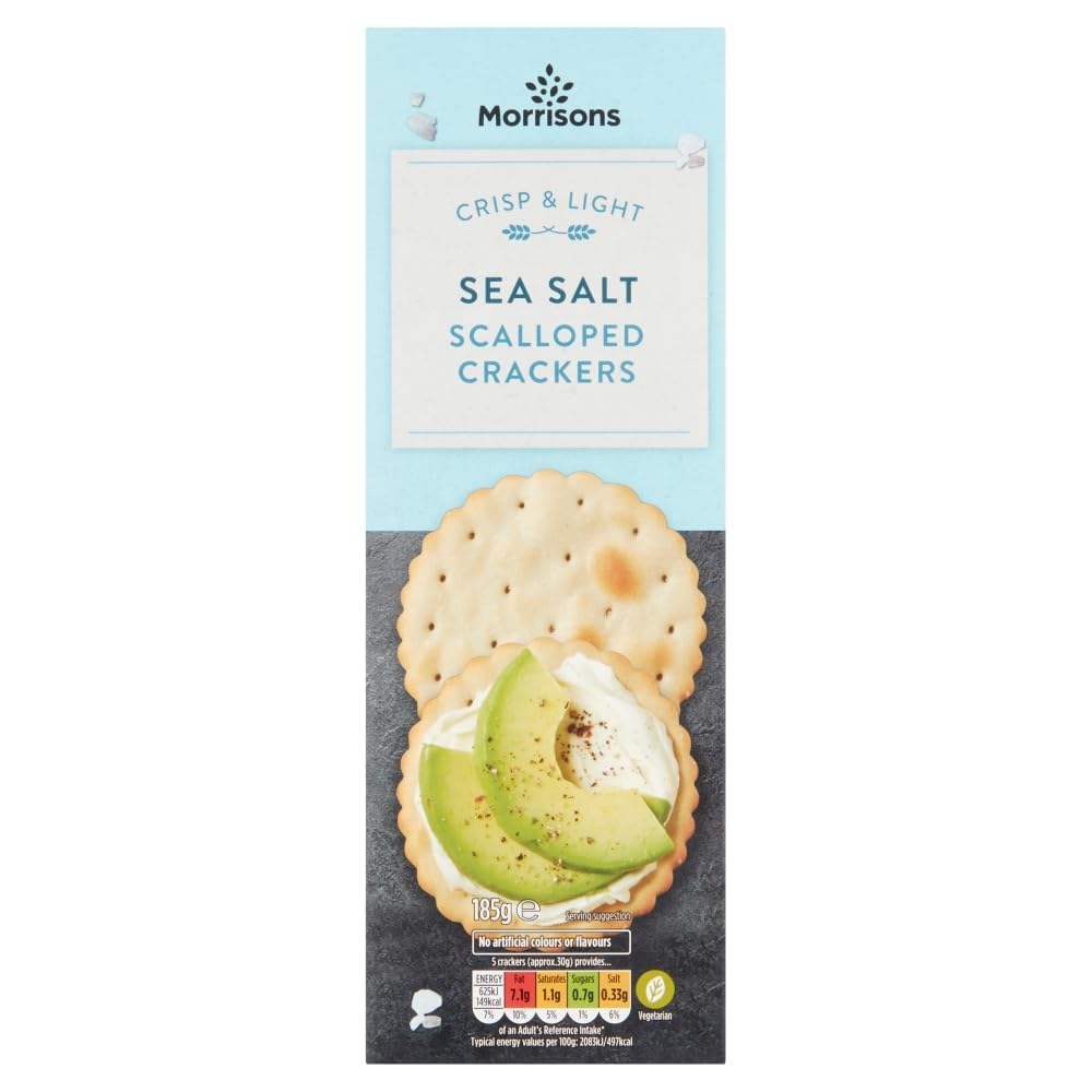 Morrisons Sea Salt Scalloped Crackers, 185g