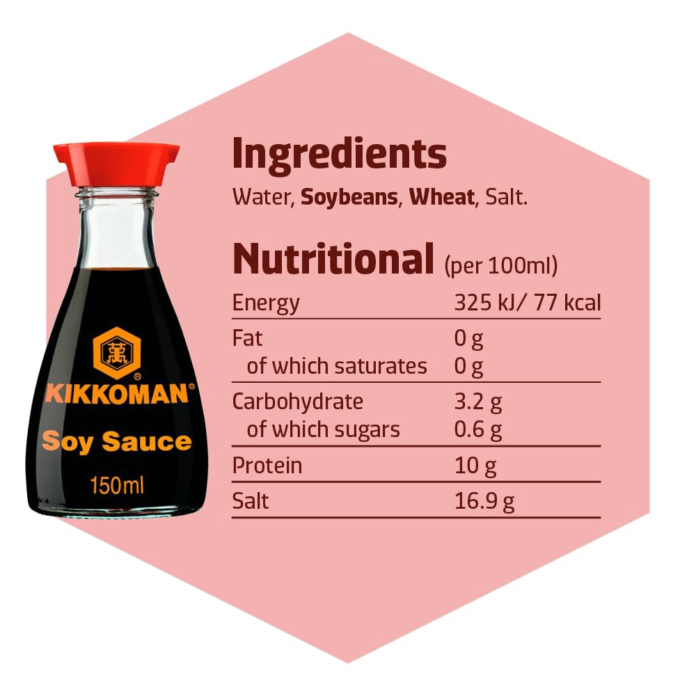 Kikkoman Soy Sauce – 150ml Bottle – Kimono Limited Edition – Naturally Brewed, Rich Umami, 100% Natural, Vegan & Vegetarian Friendly