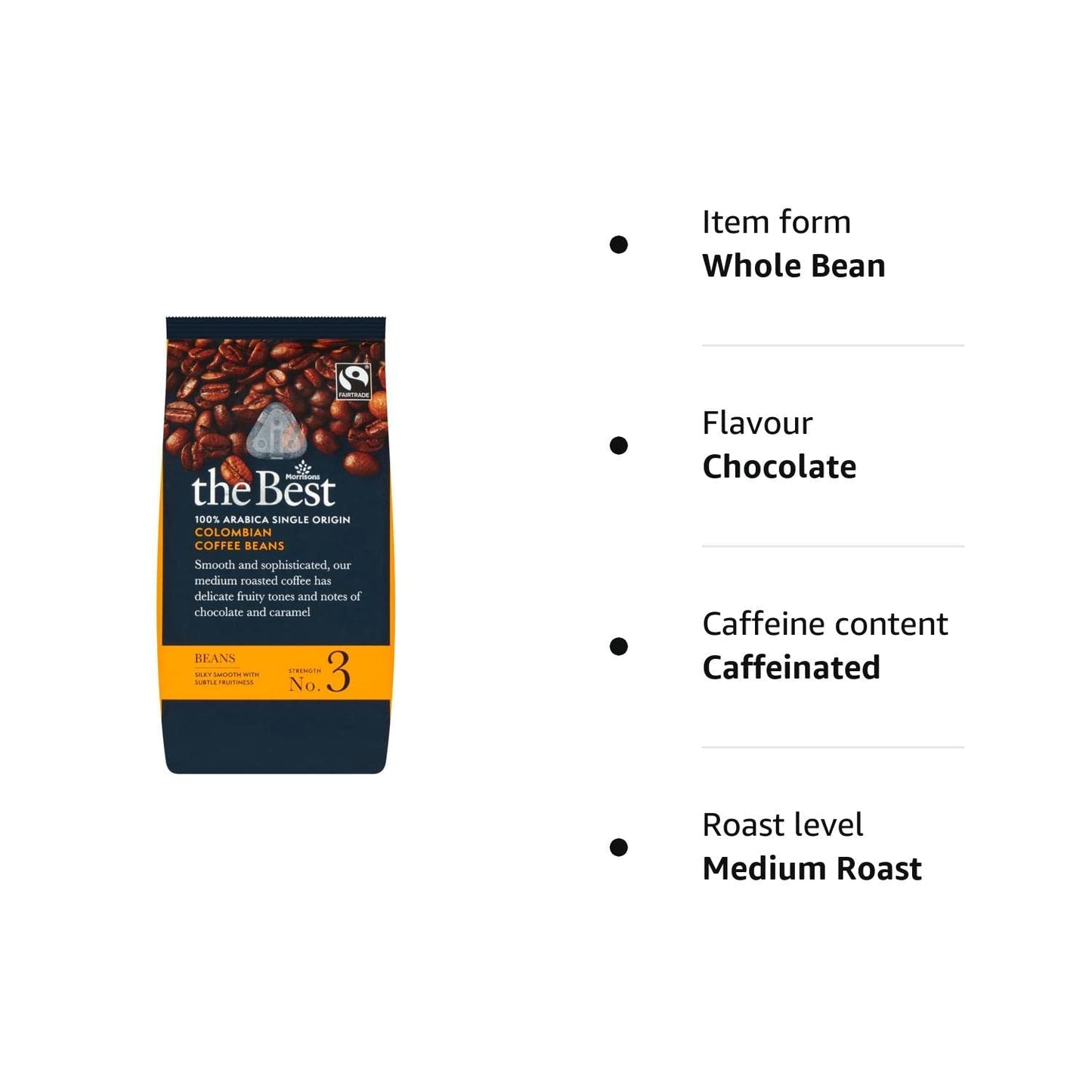 Morrisons The Best Colombian Coffee Beans, 227g