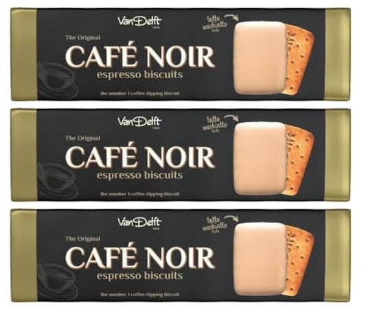Van Delft CAFÉ NOIR Espresso Biscuits, Latte Macchiato, Coffee Dipping Biscuit, Pack of 3