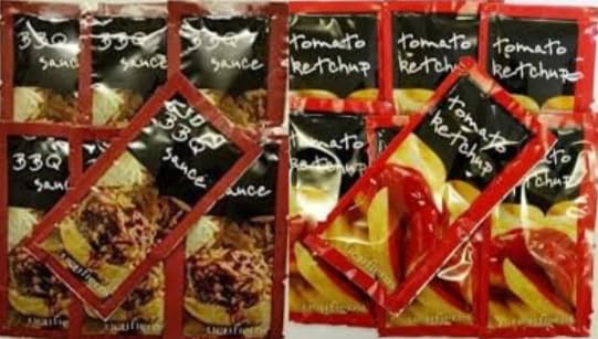 BBQ Sauce and Tomato Ketchup Sachet Variety Pack, Single Portion Condiment Packets - 200 Sachets