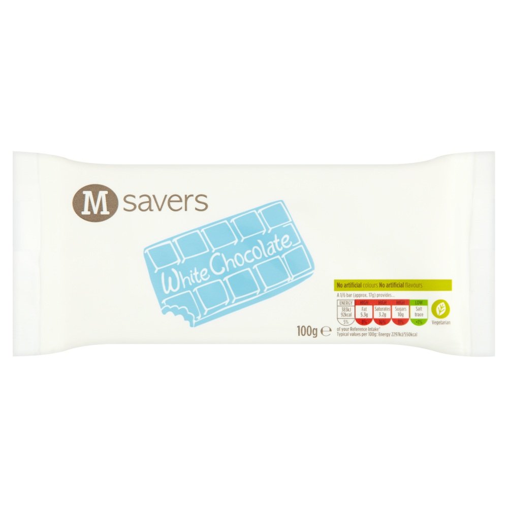 Morrisons Savers White Chocolate, 100G