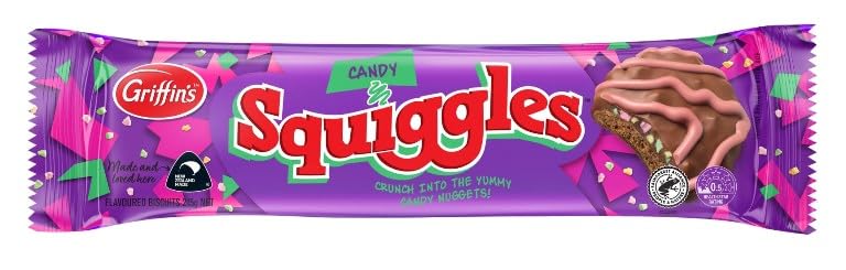 Griffin's Candy n Squiggles Flavoured Biscuits, Chocolate Candy Nuggets, 215g