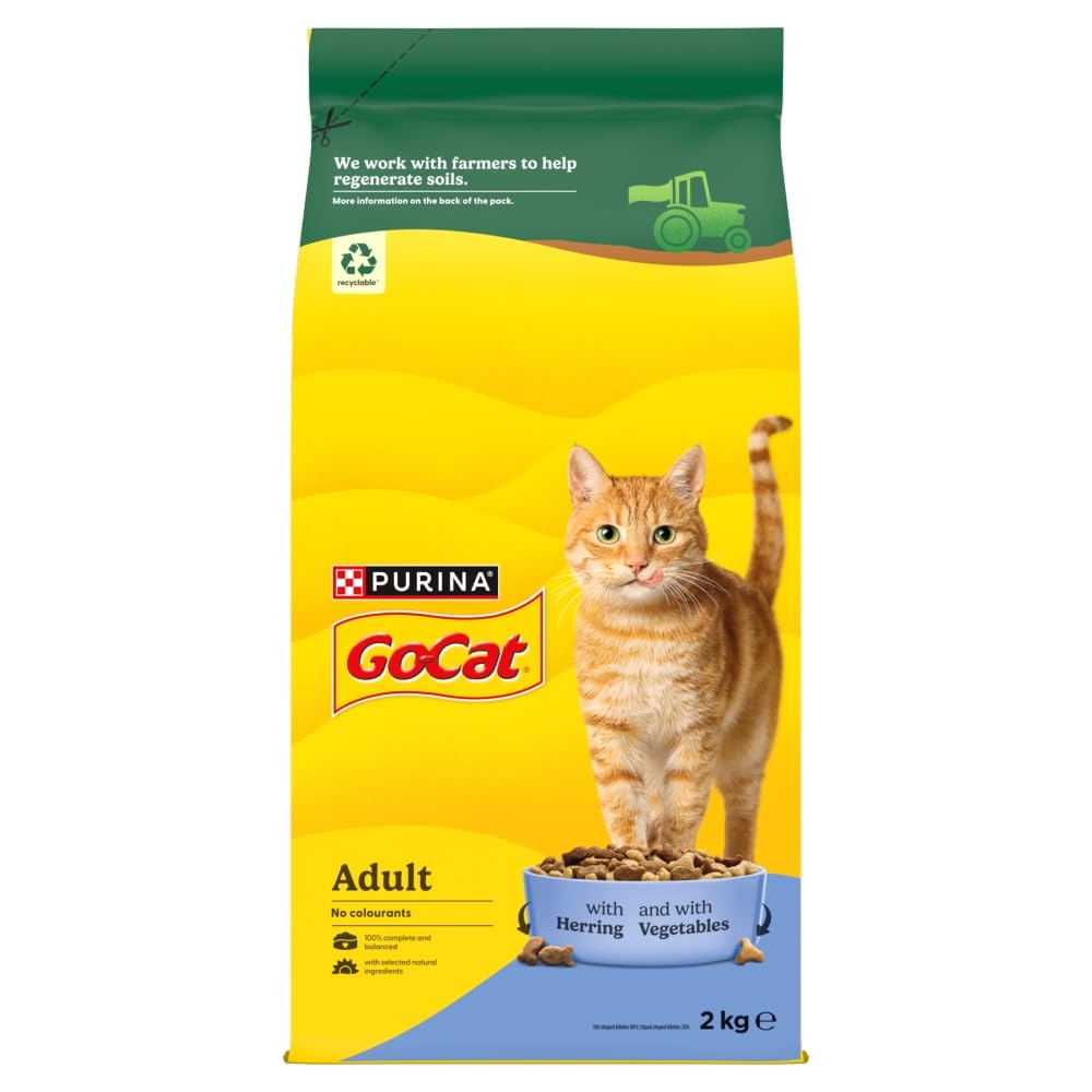 GO-CAT Herring with Vegetables Dry Cat Food 2kg