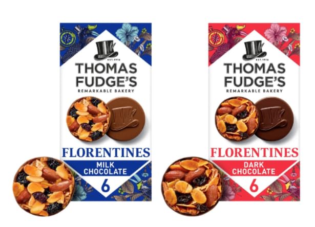 Thomas Fudge's Florentines, Milk Chocolate and Dark Chocolate, 6 per Pack