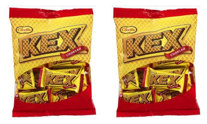 Cloetta KEX Choklad Mini Chocolate Wafer Bars, Pack of 2 Bags