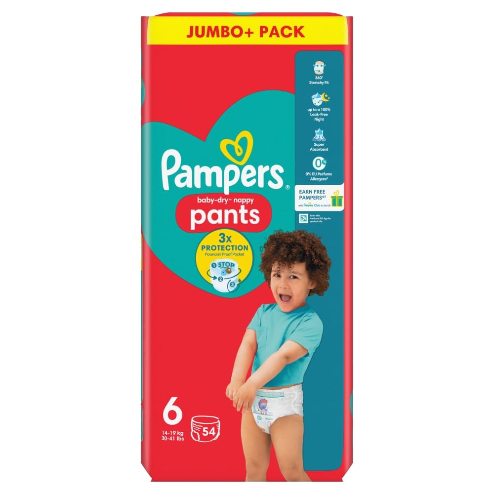 PAMPERS Pants Nappies Pull ON Size 6 Giant 54S