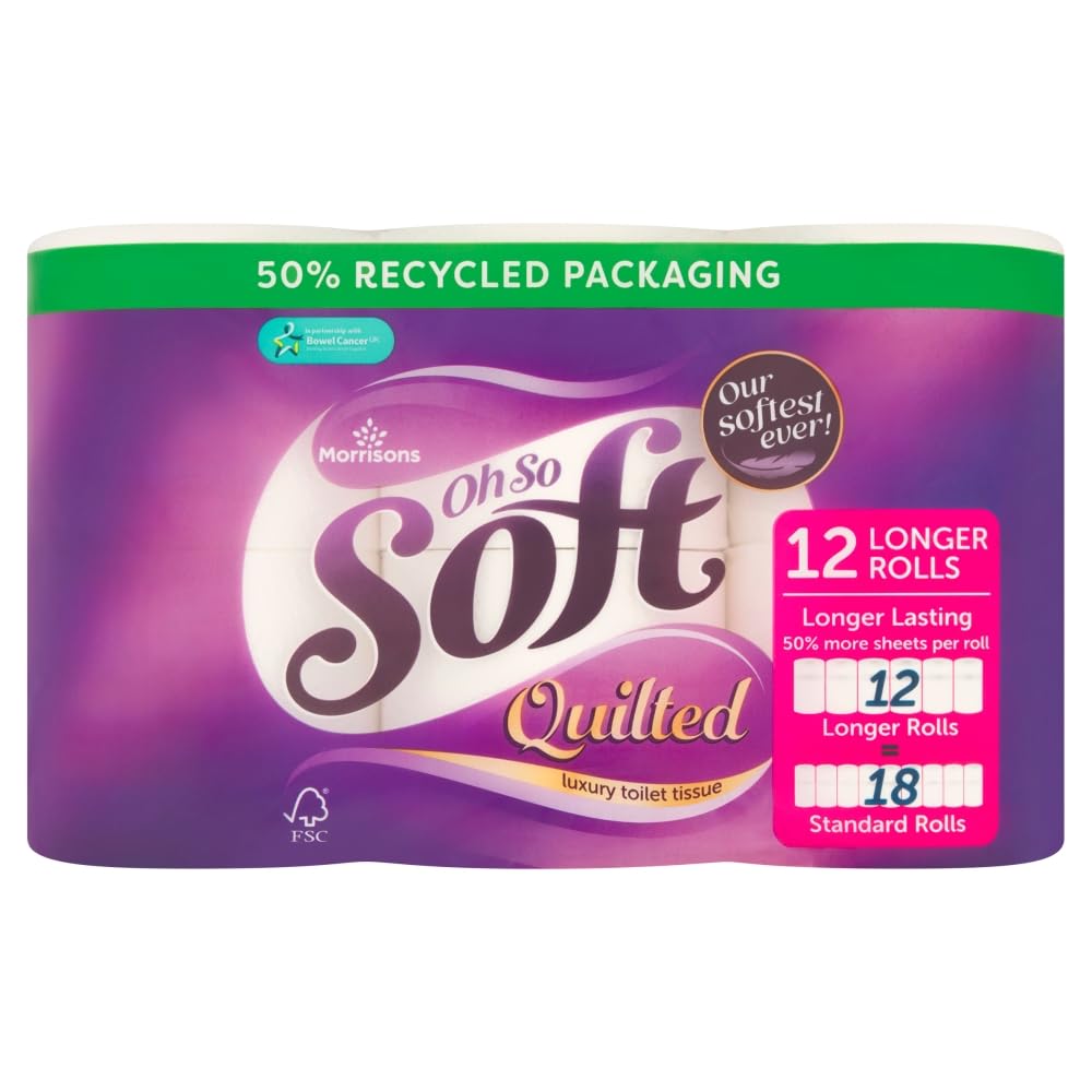 Morrisons Quilted Toilet Tissus 12=18 Roll