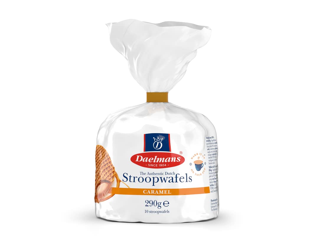 Daelmans Stroopwafels - Caramel Wafers - Box with 15 Clip bags (290 gram per Clip Bag) - Authentic Dutch Caramel Waffle - Stroopwaffels
