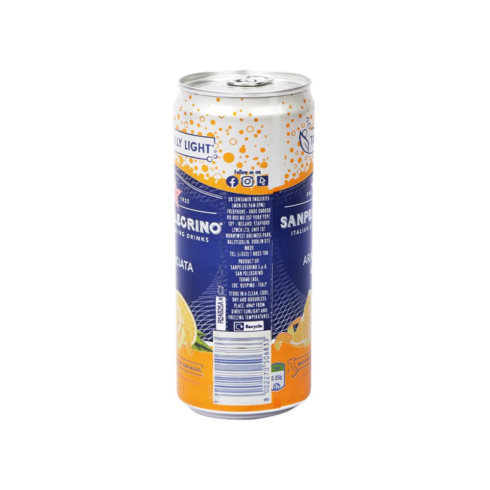 San Pellegrino Sparkling Orange (Aranciata) Drink (12 x 330ml Cans)