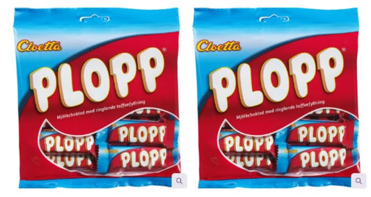 Cloetta Plopp Milk Chocolate with Toffee Filling, Pack of 2