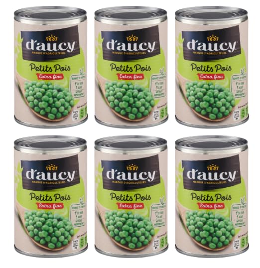 D'aucy Petits Pois Extra Fine Canned Peas, Pack of 6