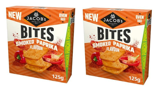 Jacob's Bites Smoked Paprika Flavour Crackers, Oven Baked, Pack of 2