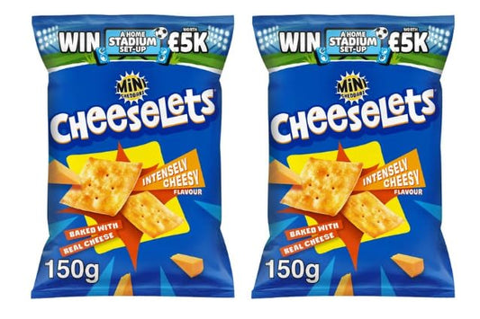 Cheeselets Mini Cheddar Baked Cheese Snacks, Intensely Cheesy Flavour, Baked with Real Cheese, 150g - (Pack of 2)